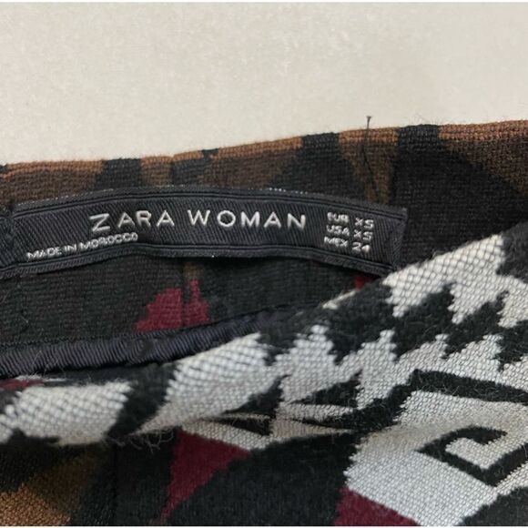 Zara Aztec Pattern Mini Skirt Women XS Multicolor - Picture 3 of 6